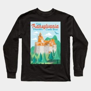 Travel Poster Transylvania, Bran castle, Dracula 1 Long Sleeve T-Shirt